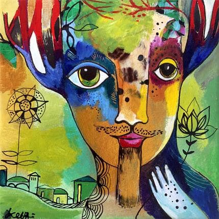 Painting Vagabond by Ketfa Laure | Painting Raw art Acrylic Portrait