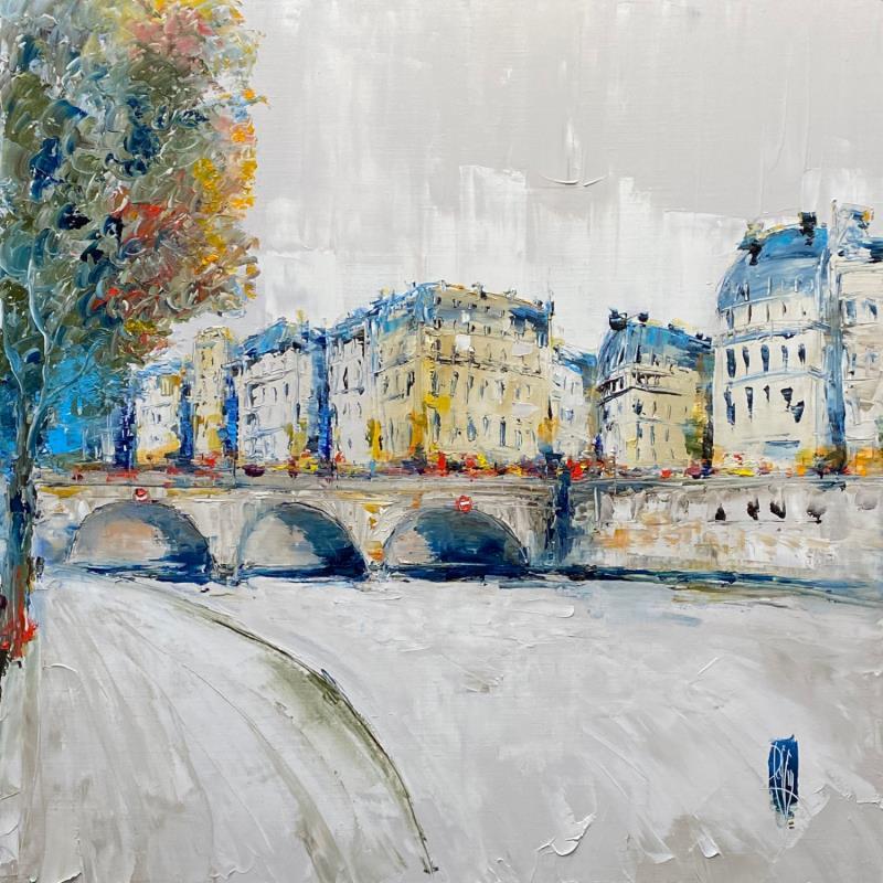 Peinture Quai de Seine par Raffin Christian | Tableau Figuratif Urbain Huile
