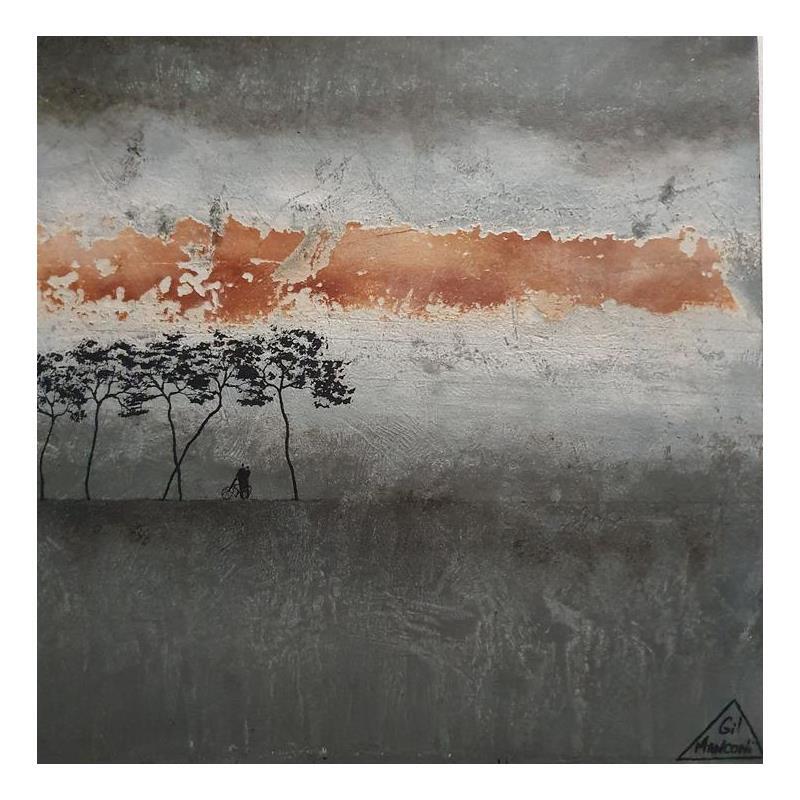 Painting Vinny by Manconi Gil | Painting Figurative Landscapes Metal Upcycling