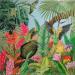 Peinture PERROQUETS D'INDONESIE  par Geiry | Tableau Matiérisme Paysages Nature Animaux Bois Acrylique Pigments Poudre de marbre