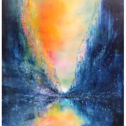 Peinture Energie Bleue par Levesque Emmanuelle | Tableau Impressionnisme Huile Urbain