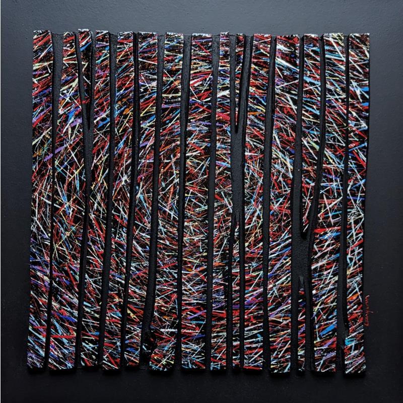 Painting bc15 tourbillon multi rouge blanc bleu by Langeron Luc | Painting Subject matter Wood Acrylic Resin