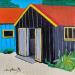 Peinture Cabane Noire par Du Planty Anne | Tableau Figuratif Urbain Marine Nature Acrylique