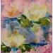 Peinture Nymphéas rose trendre par Bastide d´Izard Armelle | Tableau Abstrait Nature Natures mortes Acrylique