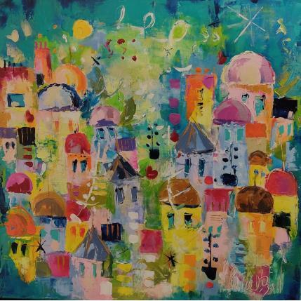 Peinture Grande Europa par Bastide d´Izard Armelle | Tableau Abstrait Acrylique Architecture, Paysages