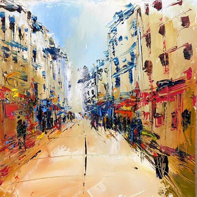 Painting Rue commerçante by Raffin Christian | Painting Figurative Urban Oil
