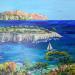 Painting Voyage dans les calanques, Port-Pin by Rey Ewa | Painting Figurative Landscapes Acrylic