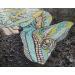 Painting CAMELEON by Geiry | Painting Subject matter Landscapes Nature Animals Wood Acrylic Sand Pigments Marble powder