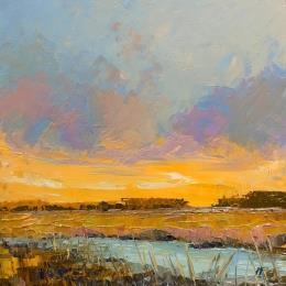 Painting Cuando atardece by Max Pedreira | Painting Impressionism Acrylic Landscapes