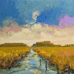 Painting Los postes by Max Pedreira | Painting Impressionism Acrylic Landscapes