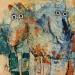 Painting Les 2 chevaux by Maury Hervé | Painting Raw art Animals