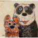 Painting Chien et panda by Maury Hervé | Painting Raw art Animals