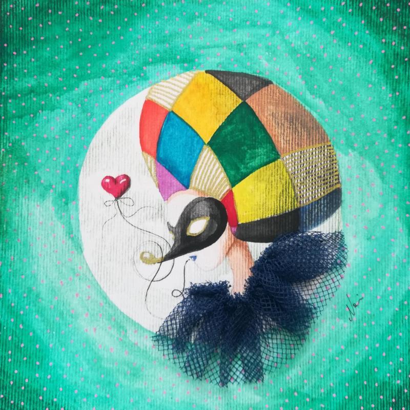 Painting Le arlecchinate del cuore by Nai | Painting Surrealism Society Cinema Pop icons Acrylic Gluing