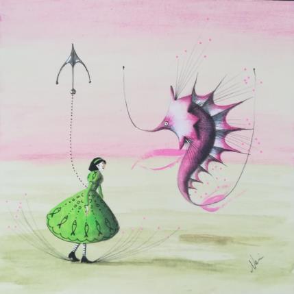 Peinture In sù, nonostante tutto par Nai | Tableau Surréalisme Acrylique, Collage Animaux, Marine, Scènes de vie