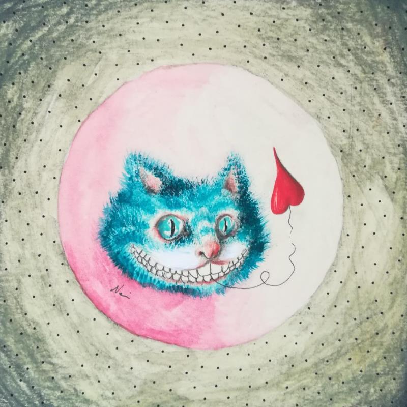 Painting Il cuore all'ingiù dei matti by Nai | Painting Surrealism Pop icons Life style Animals Acrylic Gluing