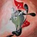 Painting In equilibrio sulle quattro figure by Nai | Painting Surrealism Animals Acrylic Gluing