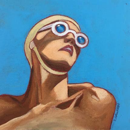 Painting Pénélope va se baigner by Gallardo Serge | Painting Figurative Oil, Wood Portrait