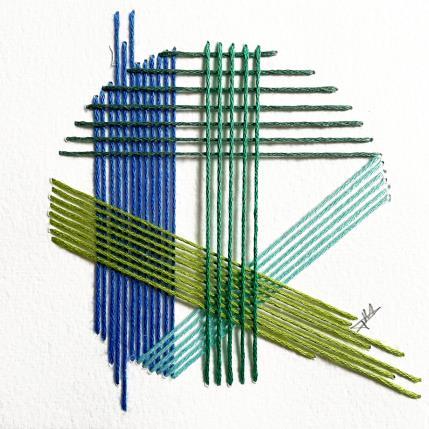 Peinture Filichroma 6 par Pinsard Marine | Tableau Matiérisme Textile Minimaliste