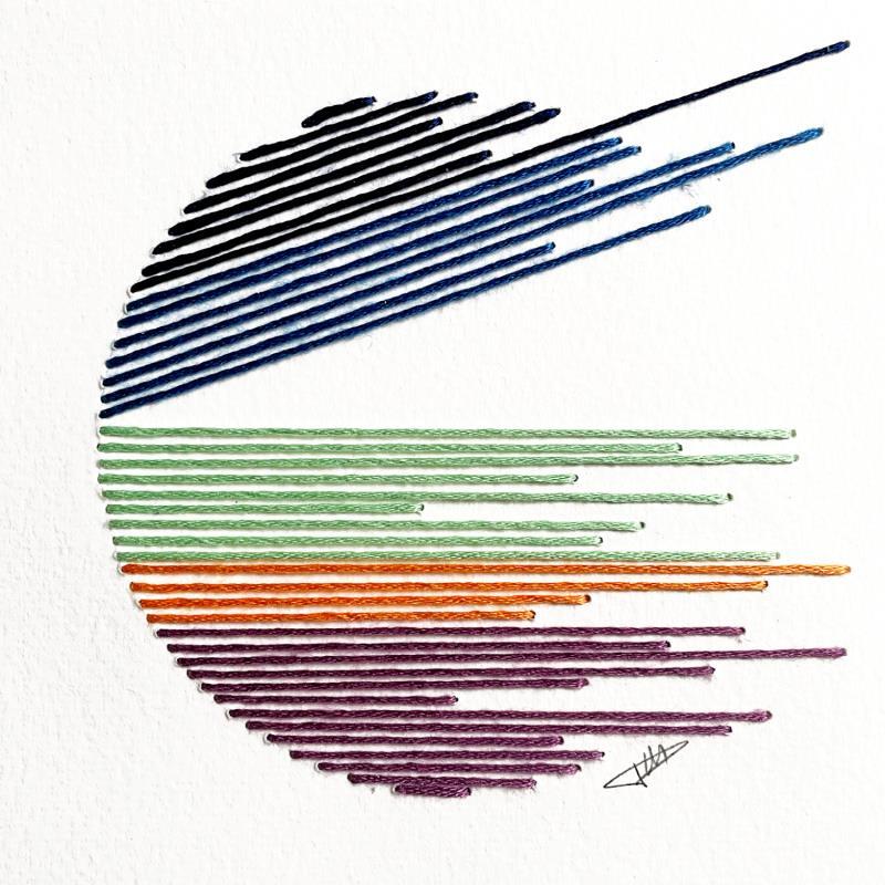 Peinture Filichroma 7 par Pinsard Marine | Tableau Matiérisme Minimaliste Textile