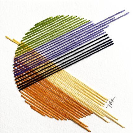 Peinture Filichroma 11 par Pinsard Marine | Tableau Matiérisme Textile Minimaliste