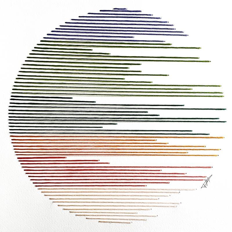 Gemälde Filichroma 22 von Pinsard Marine | Gemälde Materialismus Minimalistisch Textil