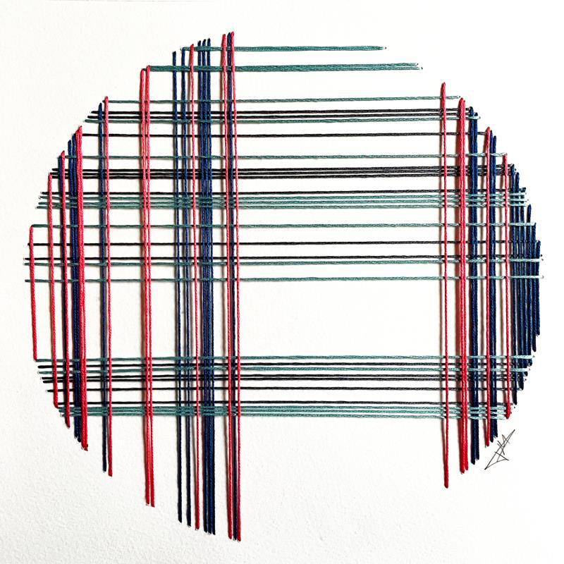 Peinture Filichroma 24 par Pinsard Marine | Tableau Matiérisme Minimaliste Textile