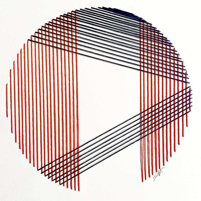 Peinture Filichroma 28 par Pinsard Marine | Tableau Matiérisme Minimaliste Textile