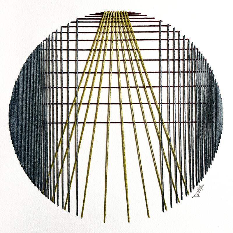 Peinture Filichroma 30 par Pinsard Marine | Tableau Matiérisme Minimaliste Textile