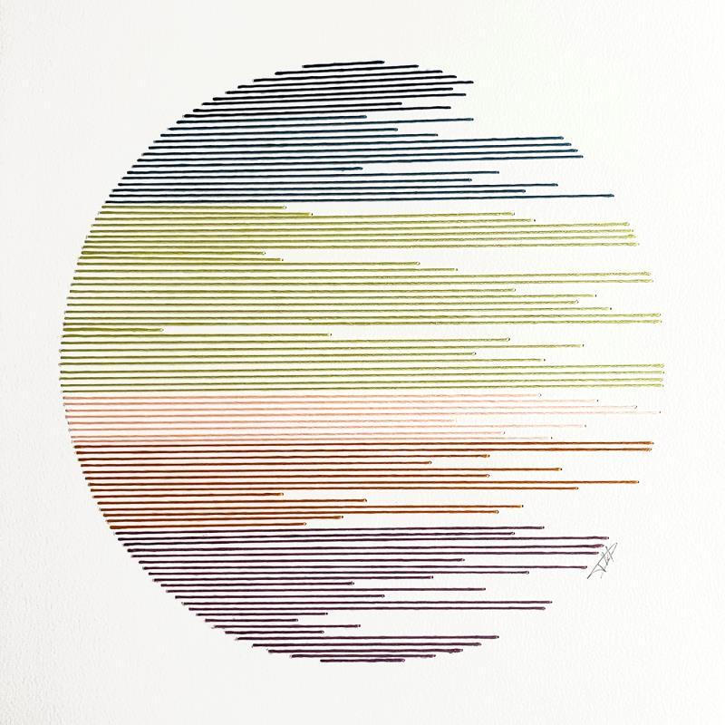 Peinture Filichroma 32 par Pinsard Marine | Tableau Matiérisme Minimaliste Textile