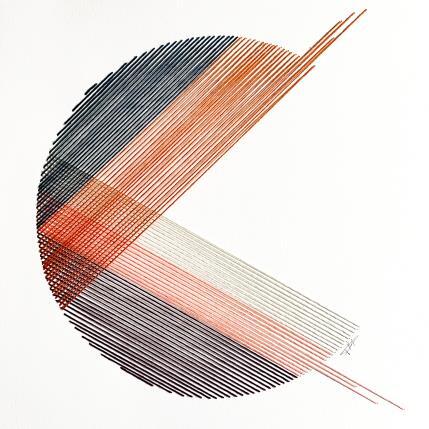 Peinture Filichroma 34 par Pinsard Marine | Tableau Matiérisme Textile Minimaliste