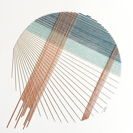 Peinture Filichroma 38 par Pinsard Marine | Tableau Matiérisme Textile Minimaliste