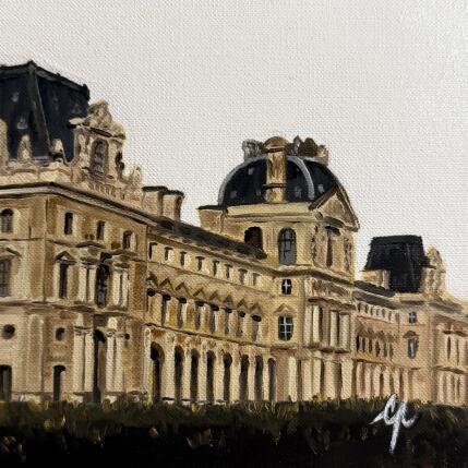 Peinture Les Façades du Louvre par Poulain Clément | Tableau Figuratif Huile Urbain
