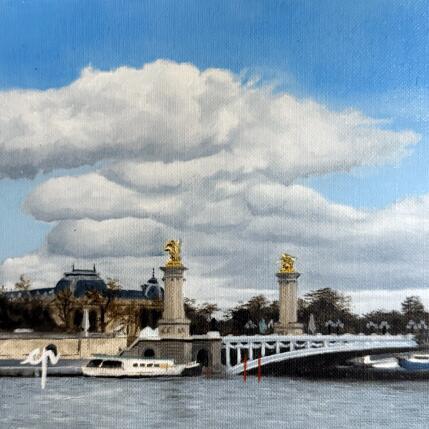 Peinture Le ciel et la Seine par Poulain Clément | Tableau Figuratif Huile Urbain