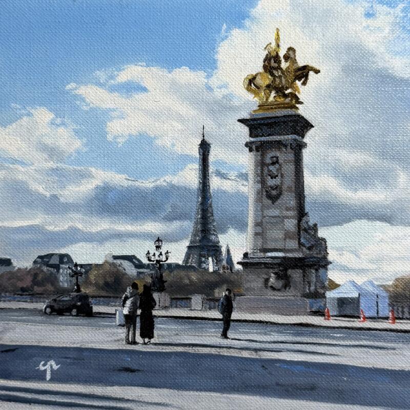 Painting Sur le pont by Poulain Clément | Painting Figurative Urban Oil