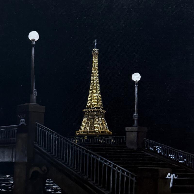 Painting Passerelle Debilly by Poulain Clément | Painting Figurative Urban Oil