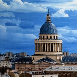 Pintura Panthéon et panaches por Poulain Clément | Pintura Figurativo Aceite Iconos pop, Urbano