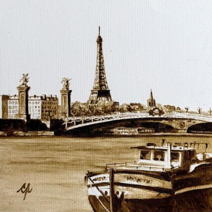 Peinture Peniche avec vue par Poulain Clément | Tableau Figuratif Huile Paysages, Urbain