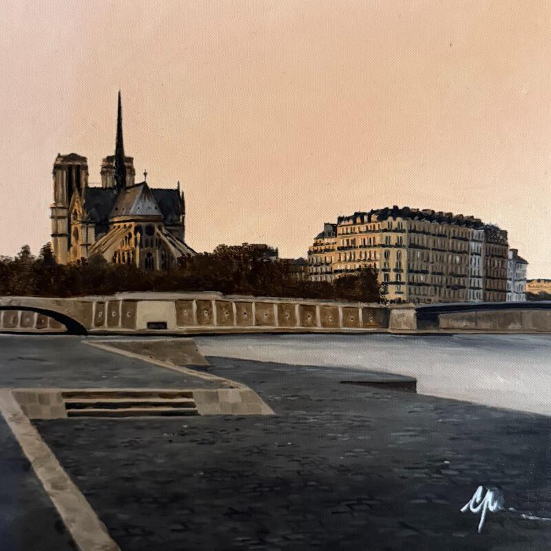 Painting En Marchant vers Elle by Poulain Clément | Painting Figurative Landscapes Urban Oil