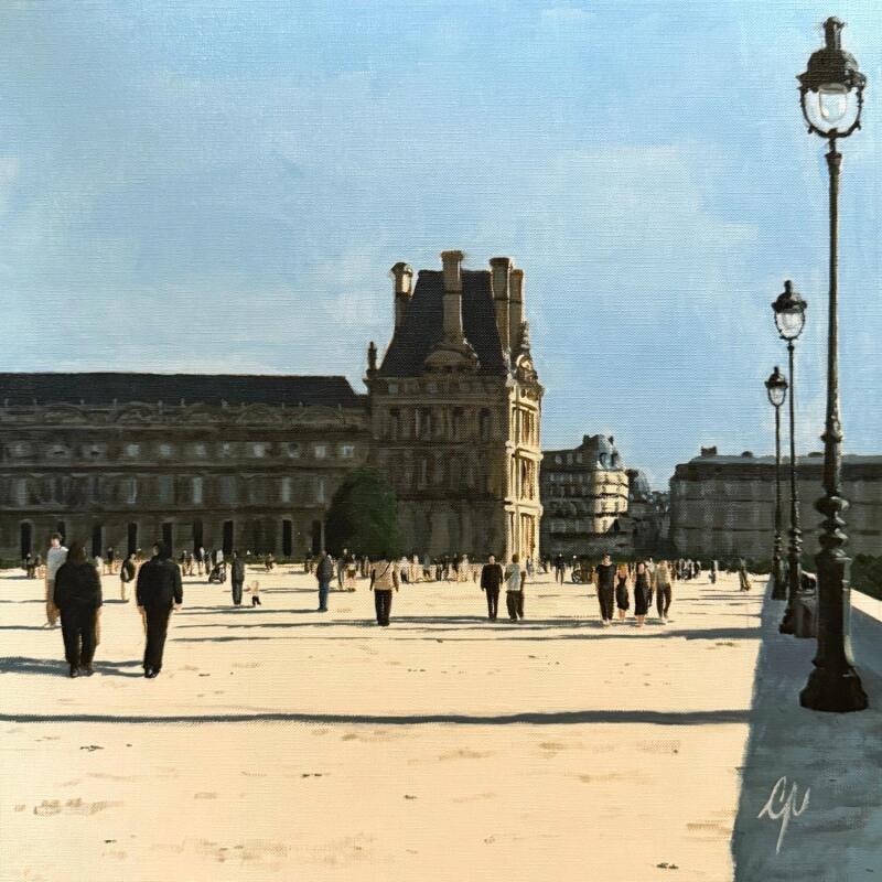 Painting En passant comme les autres by Poulain Clément | Painting Figurative Urban Life style Oil