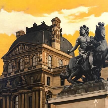 Painting Louvre toujours by Poulain Clément | Painting Figurative Oil Architecture, Urban