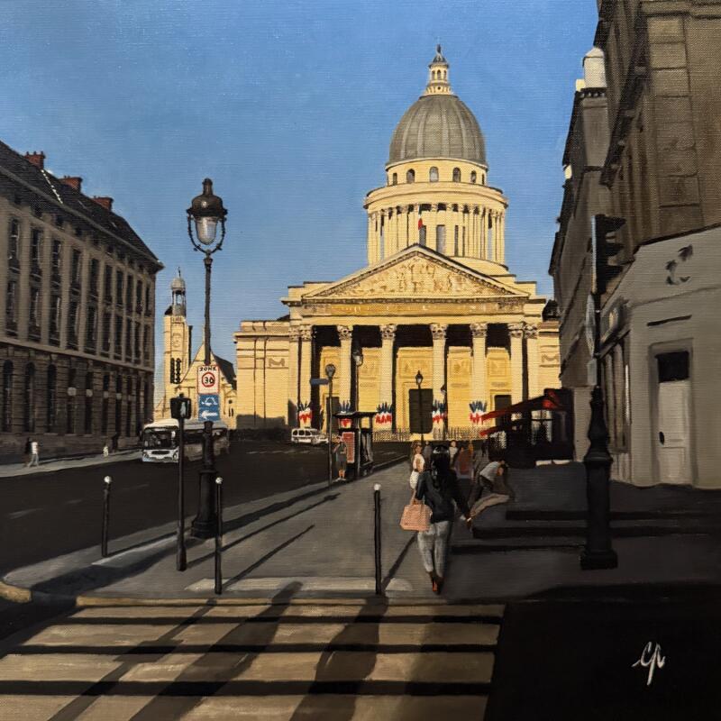 Painting Lumière et Panthéon by Poulain Clément | Painting Figurative Urban Architecture Oil