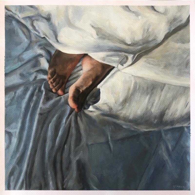 Peinture Délicatesse du matin  par Sellier Octavia | Tableau Réalisme Huile