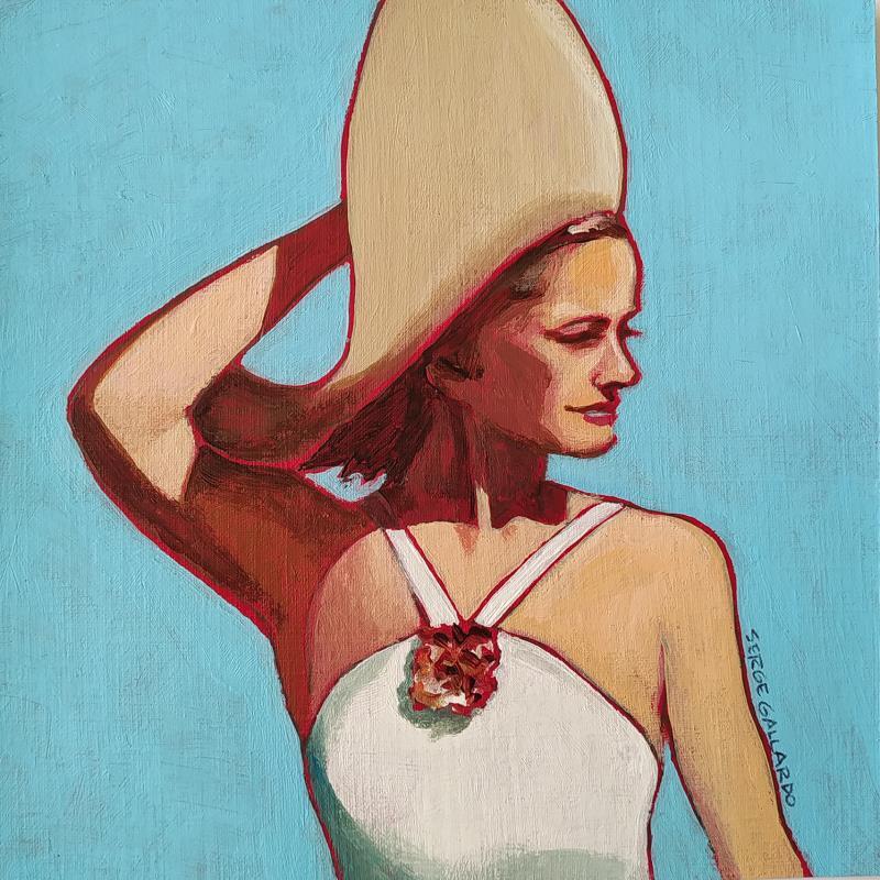 Painting Pénélope aime le vent... by Gallardo Serge | Painting Figurative Life style Acrylic