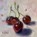 Peinture Le temps des cerises par Aubert Nawel | Tableau Figuratif Natures mortes Huile
