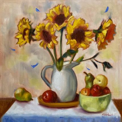 Peinture Les tournesols par Aubert Nawel | Tableau Figuratif Huile Natures mortes