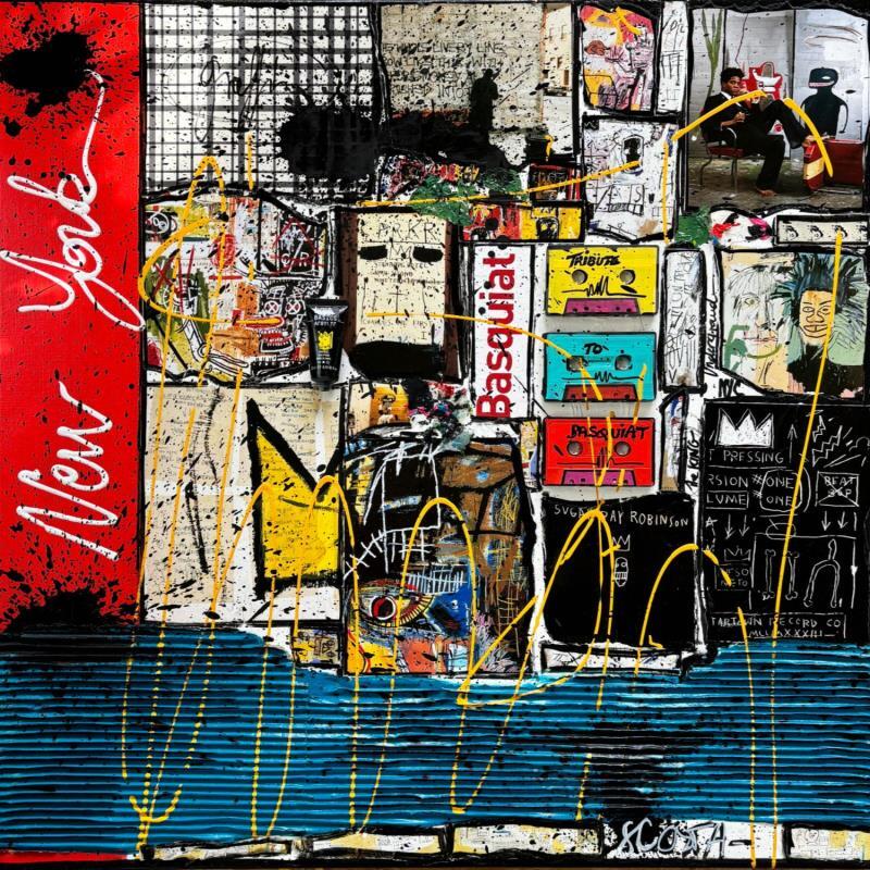 Painting Basquiat, the one ! by Costa Sophie | Painting Pop-art Pop icons Acrylic Gluing Upcycling