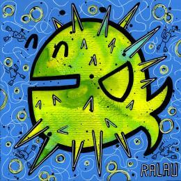 Painting Mr Fugu by Ralau | Painting Raw art Acrylic, Posca Animals