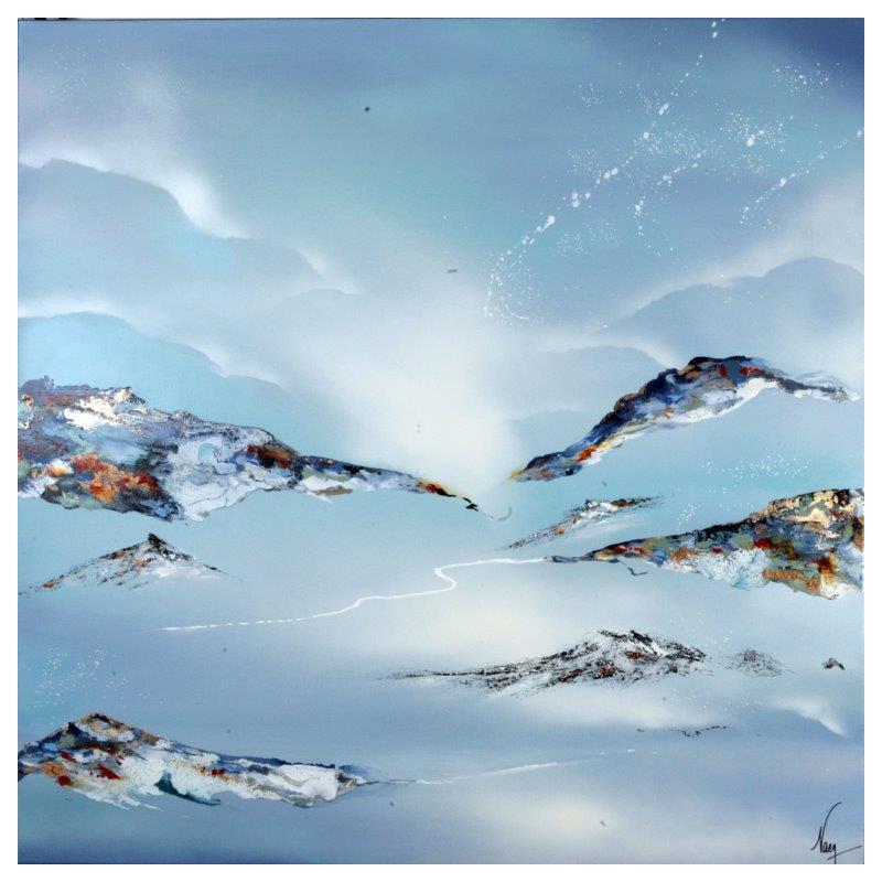 Peinture 818 par Naen | Tableau Abstrait Acrylique Encre