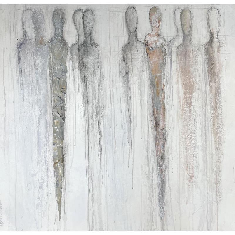 Peinture Les fées magiques par Rocco Sophie | Tableau Art Singulier Acrylique Sable