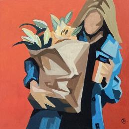 Peinture Week end par Colin Véronique | Tableau Figuratif Acrylique Portraits, Scènes de vie